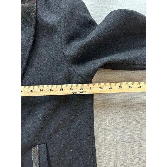 Vintage David Benjamin Collection 100% Wool Peacoat Trench Mob Wife Black 10 - Picture 6 of 8